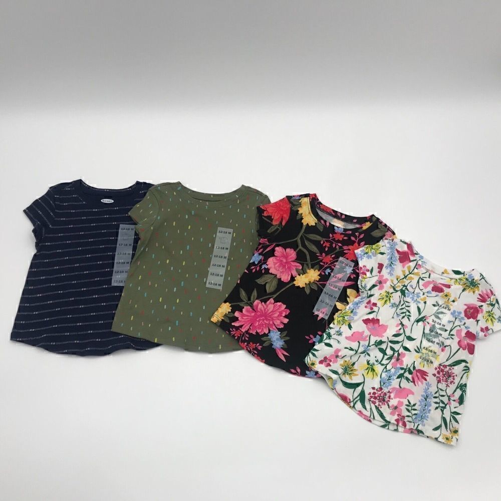 Old Navy 4-Pack Long and Lean Short-Sleeve Tee Toddler size 12-18 months